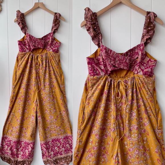Free People Orange and Purple Jumpsuit - Picture 8 of 9